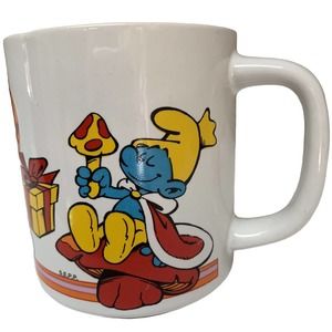 Vintage Smurfs Happy Birthday Mug 1981 Wallace Berrie #23 Korea